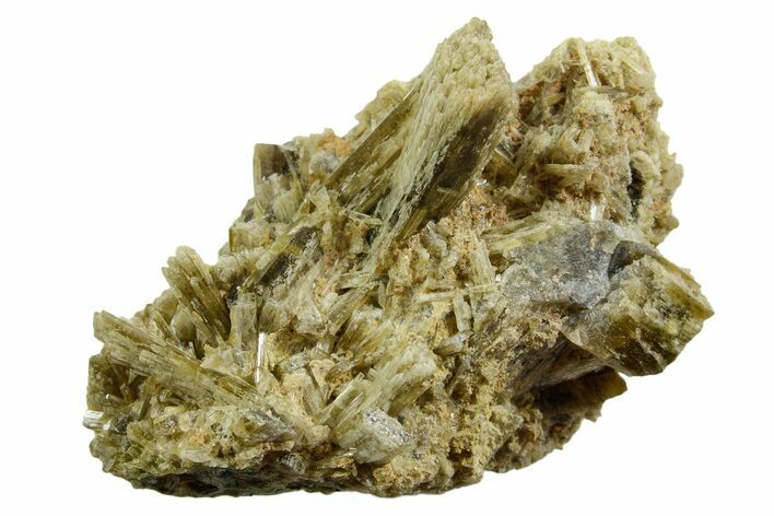 Clinozoisite Crystals on Green Epidote Matrix - Peru #362071